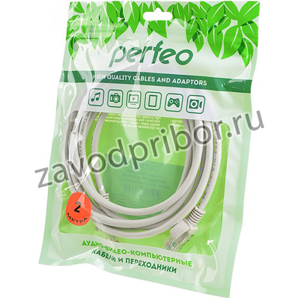 PERFEO P6003 Патчкорд UTP кат.5е RJ-45 вилка - RJ-45 вилка, длина 2 м. BL1, Кабель