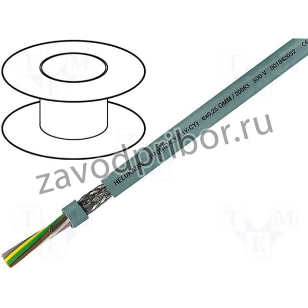 LIYCY10X0.75, Провод, TRONIC-CY LiY-CY, 10x0,75мм2, экранированный, ПВХ, серый