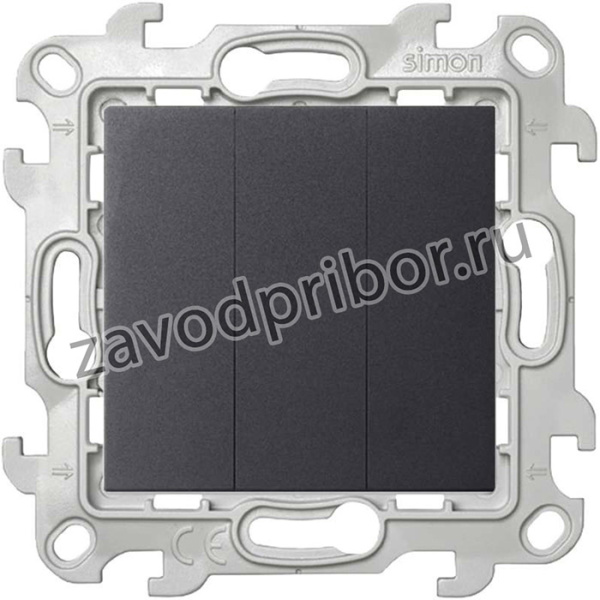 Выключатель 3-кл. 1п 2мод. СП Simon 24 10А IP20 механизм графит Simon 2450391-038