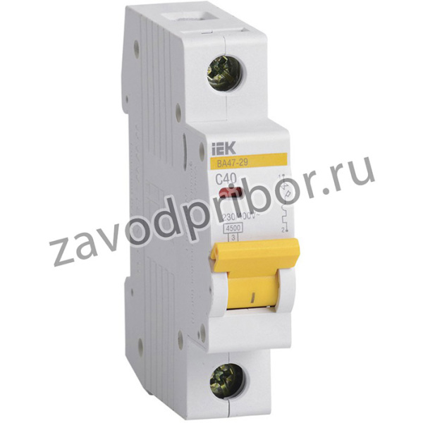 Выключатель автоматический IEK MVA20-1-040-C ВА47-29 40A тип C 4.5kA 1П 230/400В 1мод белый (упак.:1шт)