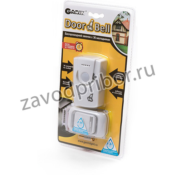 GARIN DoorBell Rio-220V c ночником и с влагозащитной кнопкой BL1, Звонок беспроводной