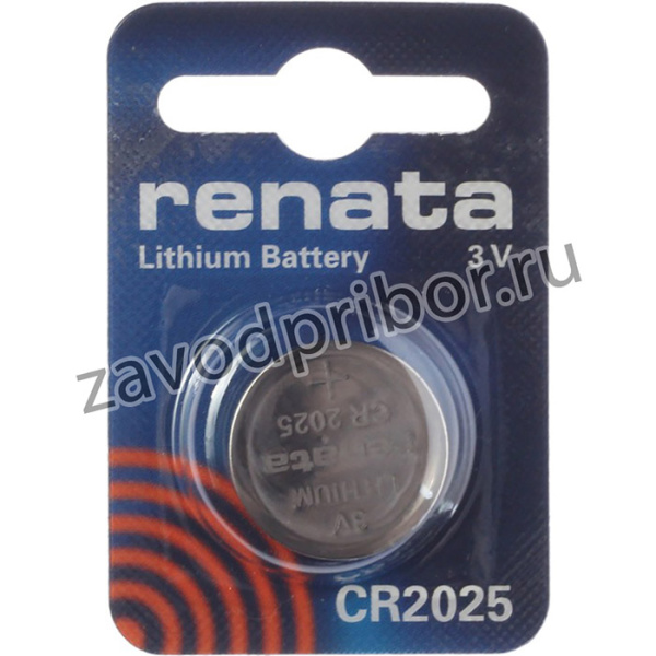Батарейка CR2025 3V таблетка (пульт сигнализации, ключ) блистер (1шт.) Lithium RENATA