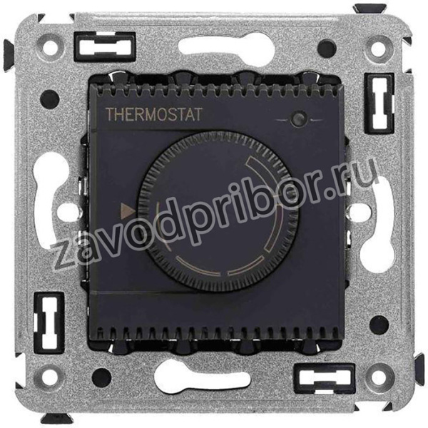 4412163, Термостат для теплых полов в стену, ''Avanti'', ''Черный матовый''