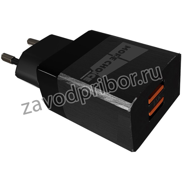 Зарядное устройство СЗУ 2USB 2.1A для micro USB More choice NC24m (Black)