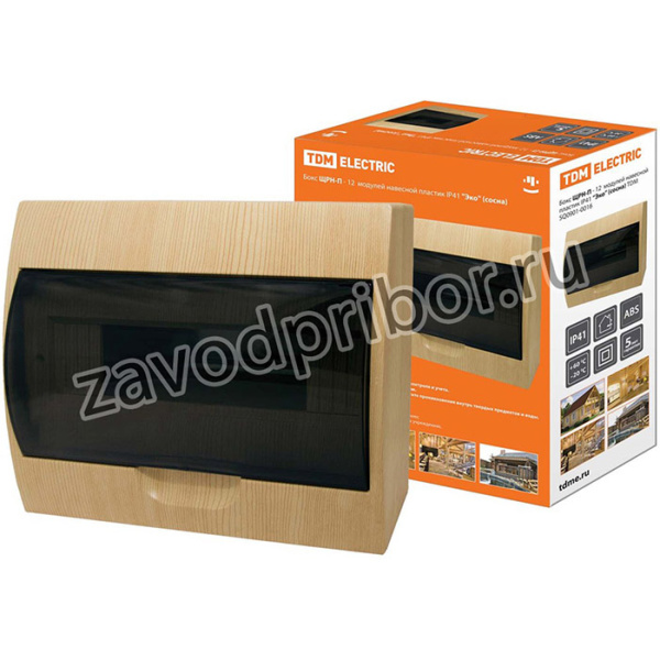 Бокс ЩРН-П-12 модулей навесной пластик IP41 "Эко" (сосна) TDM