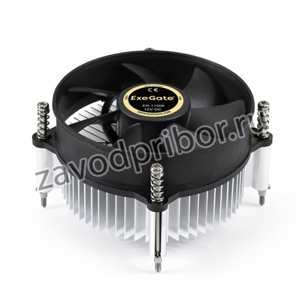 Кулер ExeGate EK-11508 (Al, LGA1150/1151/ 1155/1156/1200, TDP 75W, Fan 90mm, 2200RPM, Hydro bearing, 3pin, 22db, 230г, с термопастой, на вин
