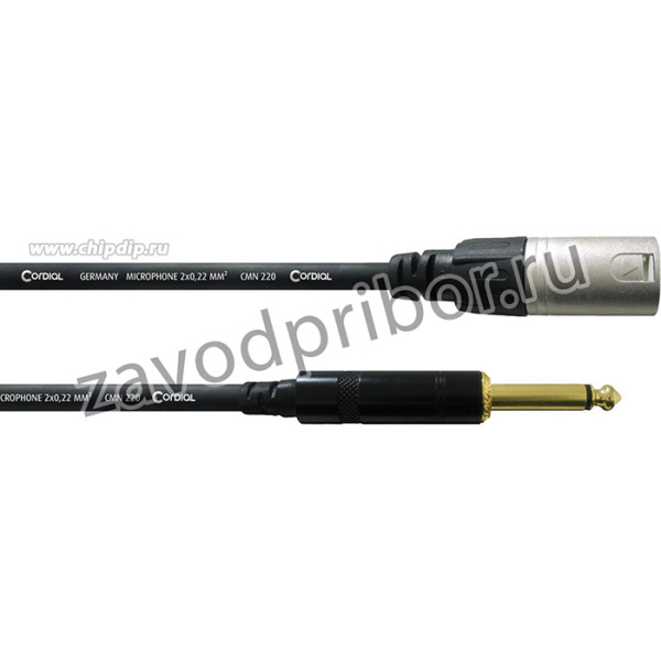 Cordial CCM 5 MP микрофонный кабель XLR male/джек моно 6.3мм, 5.0м, черный