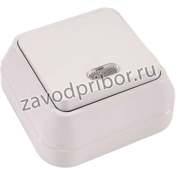 Выключатель 1-кл. ОП 10А IP20 с подсветкой бел. Makel 45121