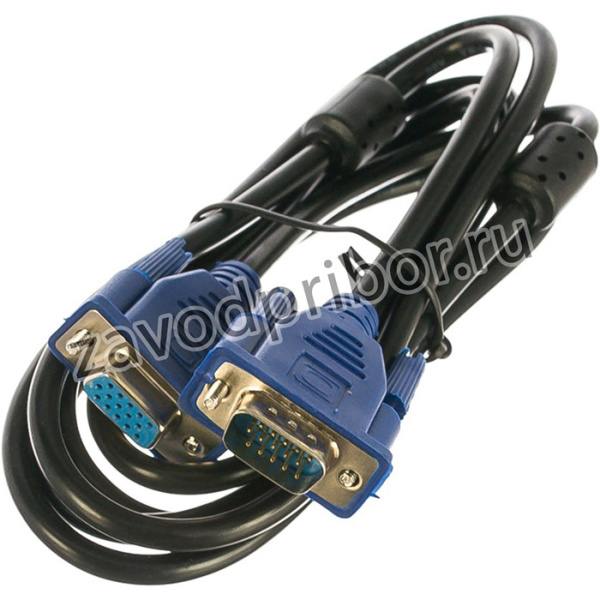 Кабель Gembird/Cablexpert CC-PVGAX-6, Кабель удлинитель VGA Pro , 1.8м, 15M/15F, экран, феррит. кольца