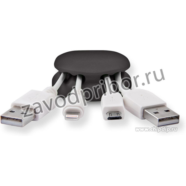 CM1105B OBSOLETE, Зажим кабельный 4-х закругленный, утяжеленный, приклеивающийся, черный