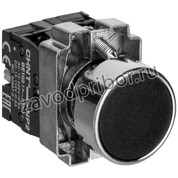 Кнопка управления NP2-BA25 без подсветки черн. 1НЗ +1НО IP40 CHINT 574841