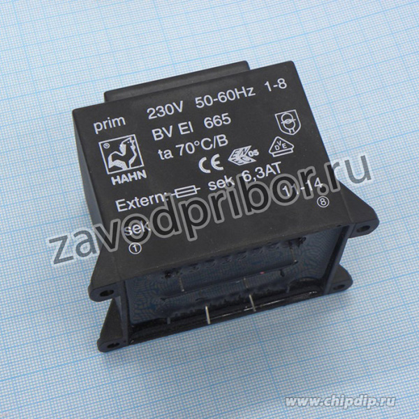 BV EI 665 1134, (50W 2x15V 2x 1667mA 230V), Трансформатор питания 50ВА 230В 2x15В 2x 1667мА