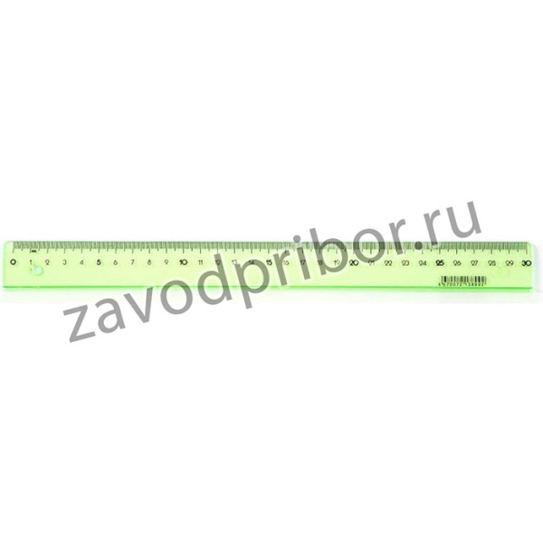 Линейка Bright Colours 30 см пластиковая прозрачная зеленая 1421628