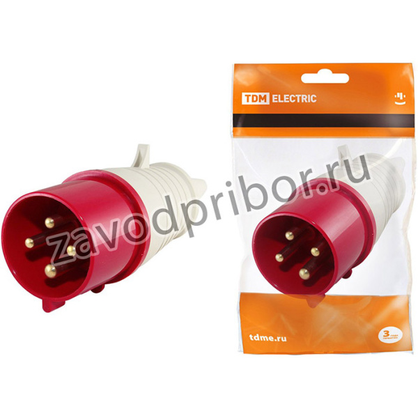 Вилка 024 3Р+РЕ 32А 380В IP44 TDM