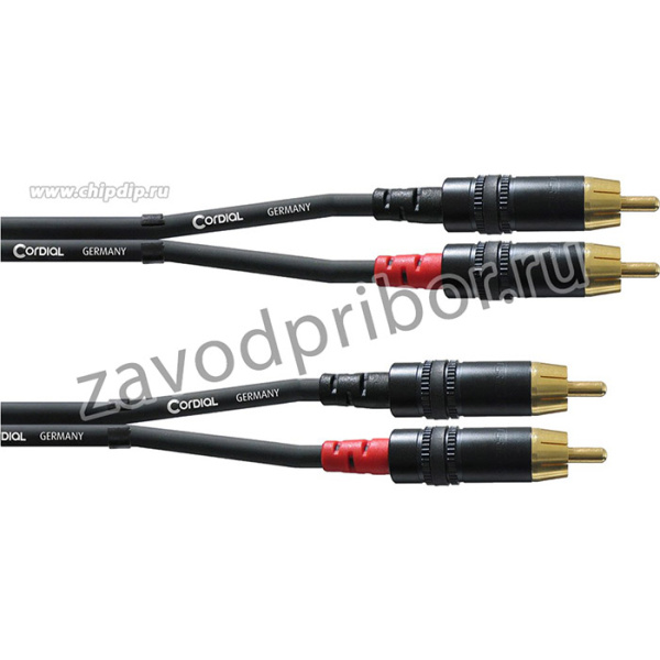 Cordial CFU 1.5 CC кабель сдвоенный RCA-RCA, 1.5м, черный