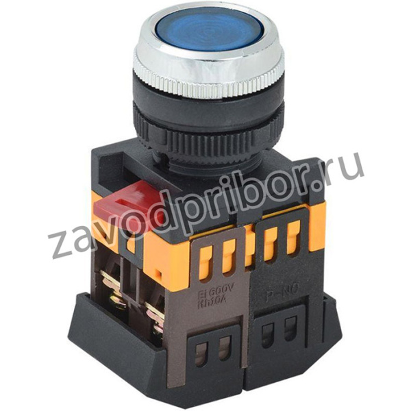 Кнопка ABLFS-22 d22мм 1з+1р 240В неон син. IEK BBT30-ABLFS-K07