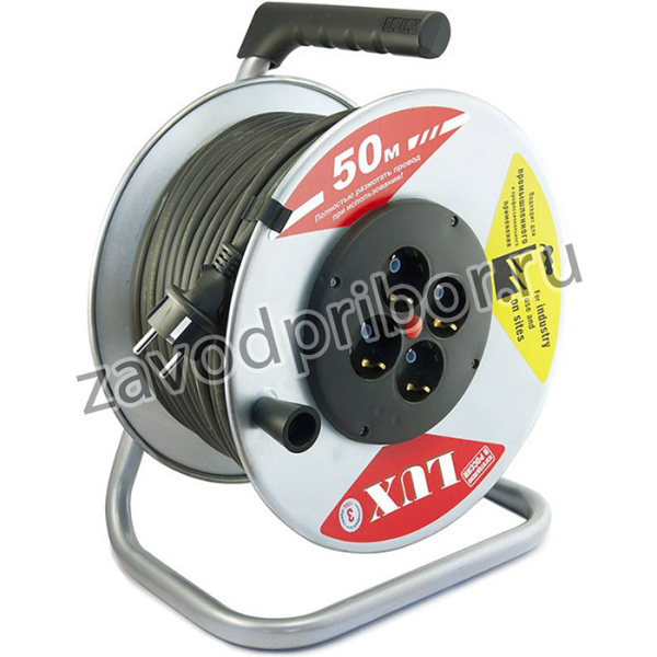 Удлинитель 50 м метал. катушка LUX КГ 3x1.5кв.мм, 16А,4 розетки с з/к44150