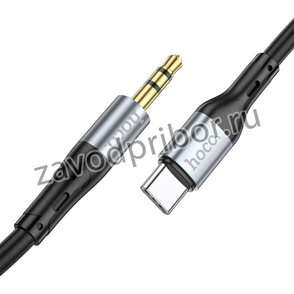 UPA22 black, Кабель jack 3.5-USB Type C 1м черный HOCO