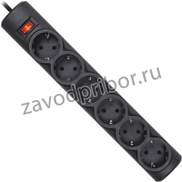 99496, Defender DFS 155 (5 м, 6 розеток), Сетевой фильтр Defender DFS 155 5 м, черный, 6 розеток