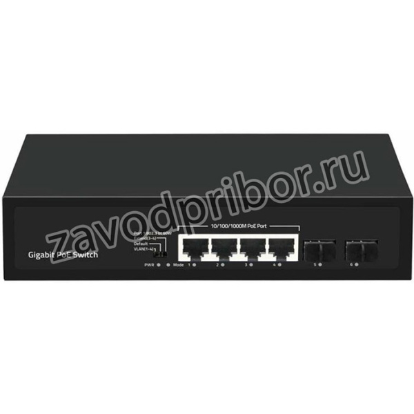 Неуправляемый коммутатор 4 PoE порта 100/1000Мбит/с,2 SFP порта 1000Мбит/с, 120Вт GL-SW-G005-04P(BT)