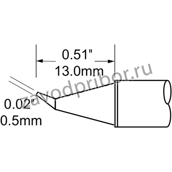 Наконечник (0.5х13 мм; конус изогнутый) для PS900 SFV-CNB05