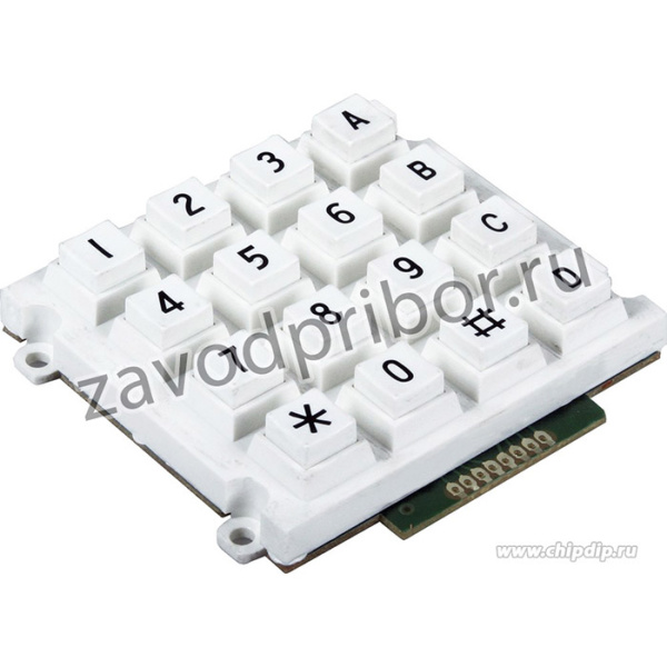 KB1607-PNW, Клавиатура: пластик, Кол-во кноп: 16, нет, пластик, 200мОм, 1Н, 20мА