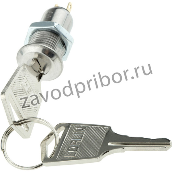SKL-12-A-S-2, Выключатель с ключом, Выкл.-Вкл., SPST, SKL Series, 2 Позиции, Пайка, 500 мА