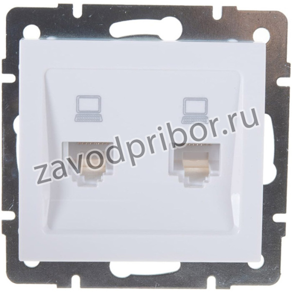 RAIN Розетка компьютерная 2-ая белая 703-0288-141