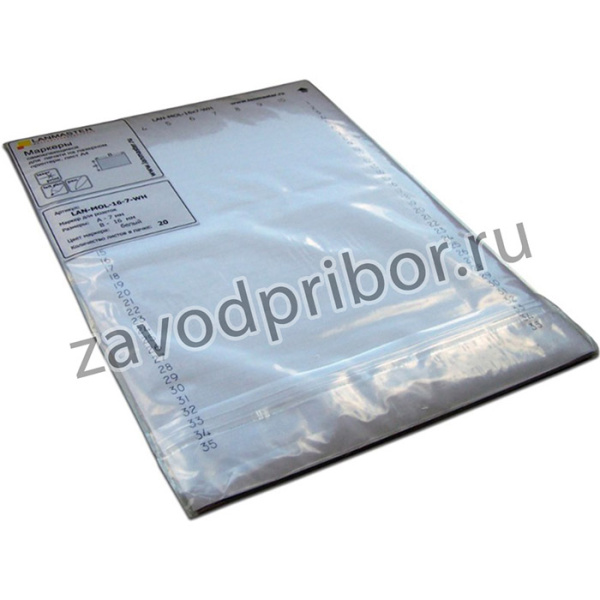 Маркер самоклеющийся, л.А4, 16х7, на розетки, белый, 350 шт/л.