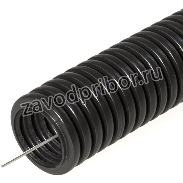 Труба гофрированная ПНД d16мм с протяжкой безгалоген. (HF) черн. (уп.100м) Строитель PR.021651