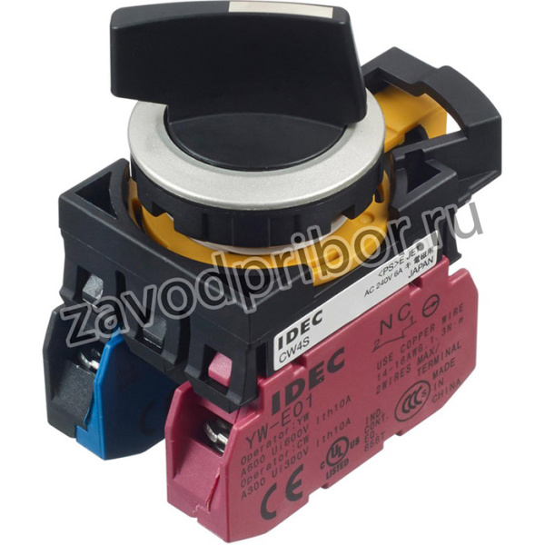 CW4S-2LE11, Selector Switch, Poles %3D 1, Positions %3D 2, 90°, Flush Mount