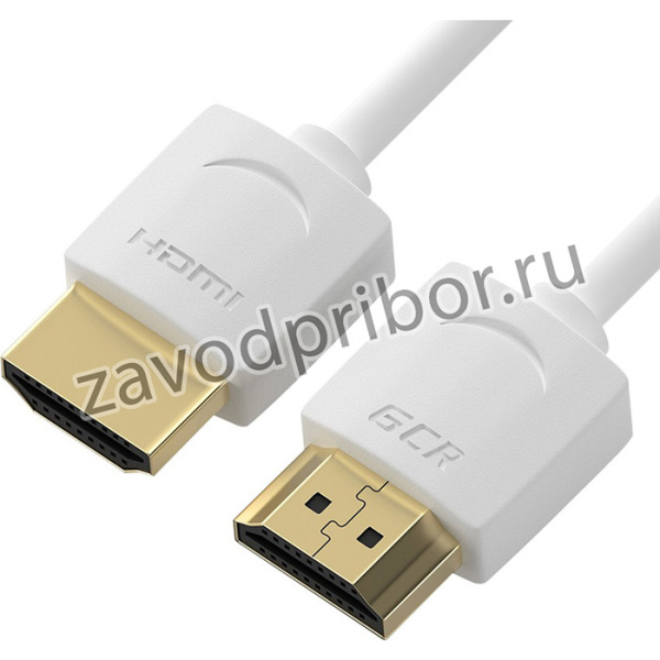 GCR-51483, GCR Кабель SLIM 2.0m HDMI 2.0, белый, HDR 4:2:2, Ultra HD, 4K 60 fps 60Hz, 3D, AUDIO, 18.0 Гбит/с