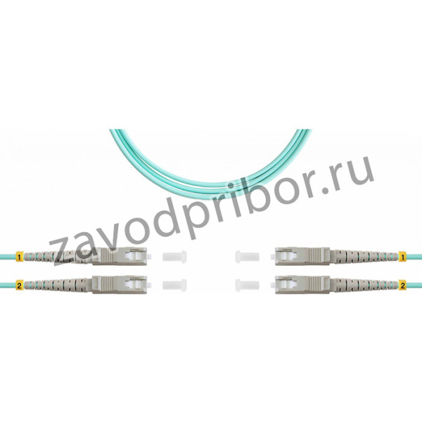 Патч-корд оптический , дуплексный, MM 50/125 , 1,5 м, DPC-TOP-OM3-SC/P-SC/P-1.5