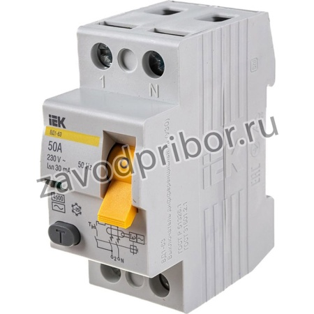 Выключатель диф. тока 2п 50A 30mA тип AC ВД1-63 ИЭК MDV10-2-050-030