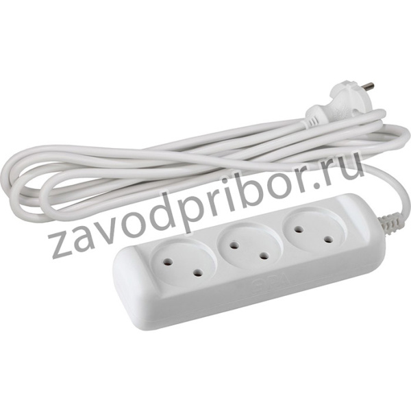 Удлинитель электрический ЭРА U-3-10m-2x1 без заземления 3 розетки 10м ПВС 2x1мм2 10А Б0028358