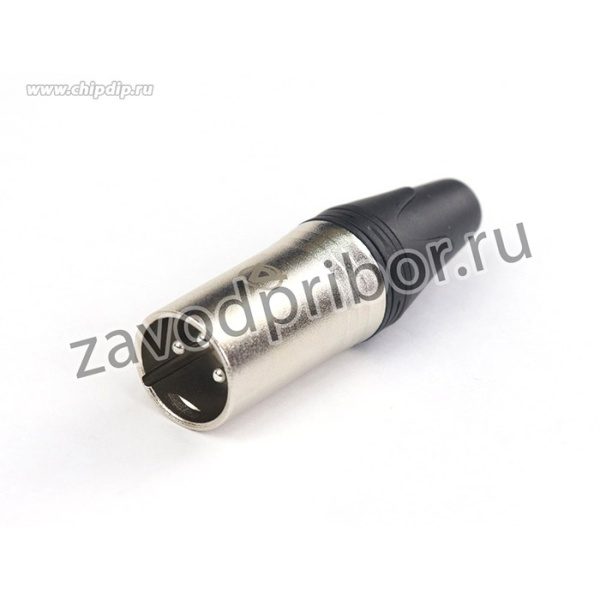 AuraSonics XN3M кабельный разъем 3-контактный XLR male, посеребренные контакты, черный