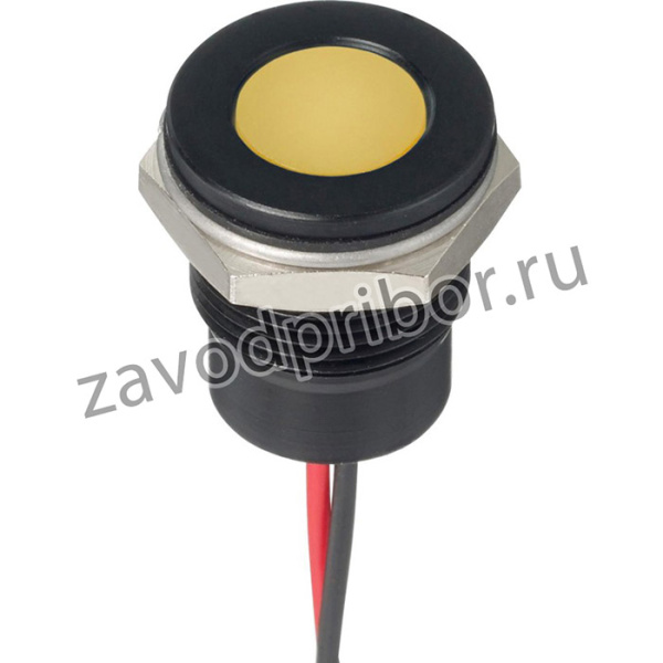Q12-7F5BXXHY12E, LED PANEL INDICATOR, 12.7MM, YEL, 12VDC