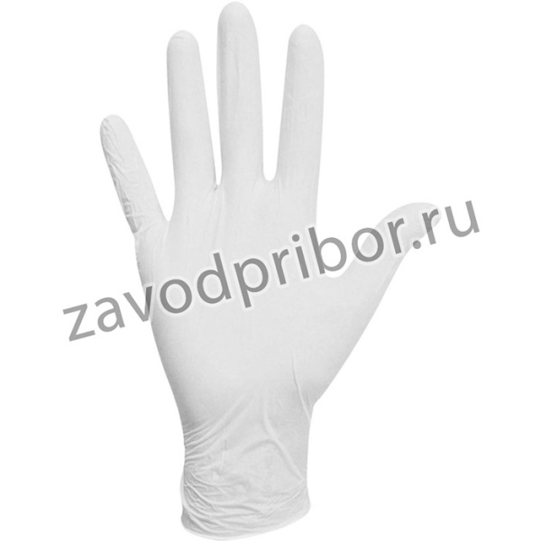 Перчатки латексные белые, 50 пар,опудренные, прочные, размер M 605021