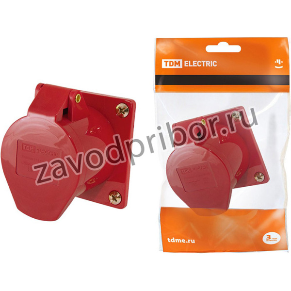 Розетка 424 скрытая 3Р+РЕ 32А 380В IP44 TDM