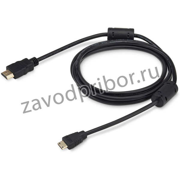 Кабель аудио-видео Buro HDMI 1.4 HDMI (m)/Mini HDMI (m) 1.8м. феррит.кольца позолоч.конт. черный (MINIHDMI-1.8M)