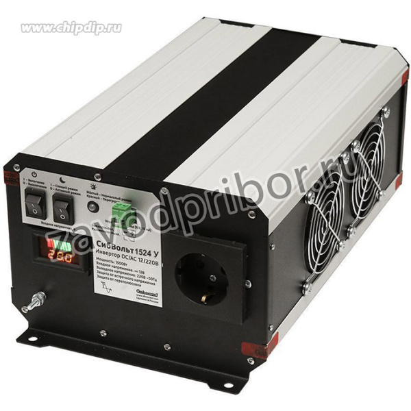 Инвертор СибВольт 1524У преобразователь напряжения DC/AC 24/220В 1500Вт