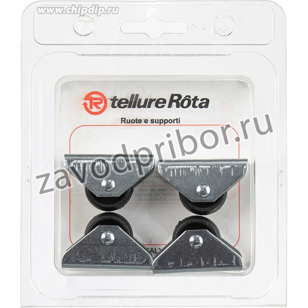 Комплект колес Tellure Rota 325300 из 4-х неповоротных, диаметр 25мм, грузоподъемность 15кг, полиамид