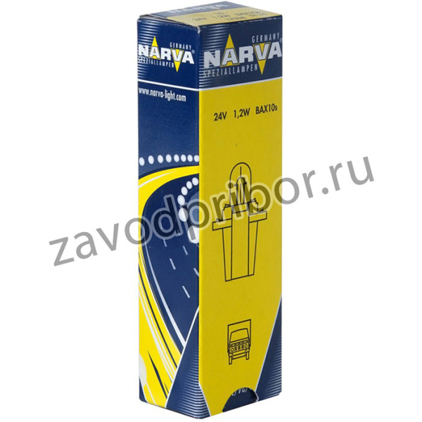 170383000, Лампа 24V 1.2W BAX8.3d/1.35 серый патрон Plastic Base NARVA