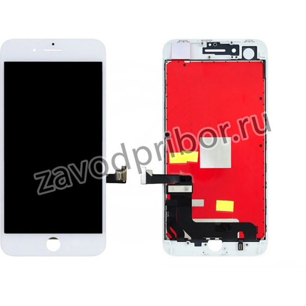 Дисплей (экран) в сборе с тачскрином для iPhone 8 Plus белый с рамкой