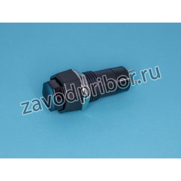 PSW-6FA-B, Кнопка восьмиугольная 220В 1А с фиксацией, крепление гайка, черная