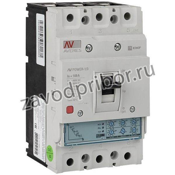 Выключатель автоматический 3п 160А 50кА AV POWER-1/3 ETU2.0 AVERES EKF mccb-13-160-2.0-av