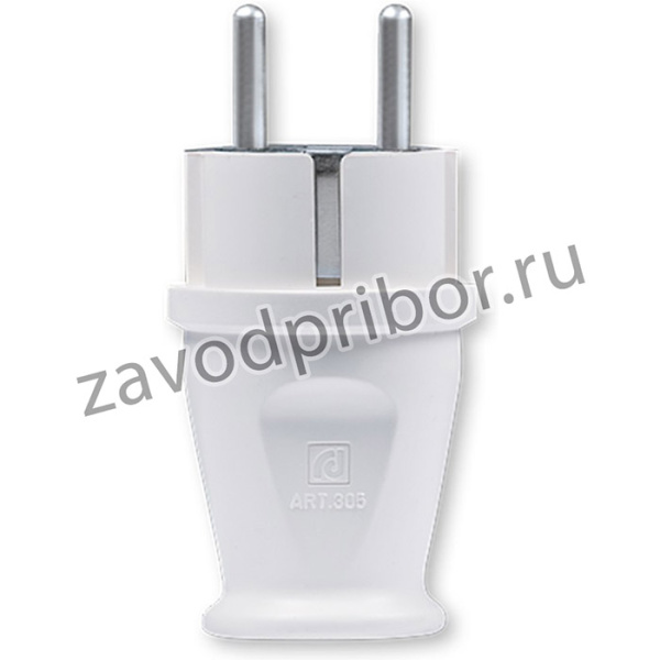 Aling-conel Вилка массивная MEDIUM с заземляющим контактом 16A 250В, белый 305.0 137004