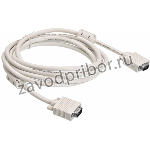 Кабель VGA Buro CAB016S-10, VGA (m) - VGA (m), ферритовый фильтр , 3м, серый