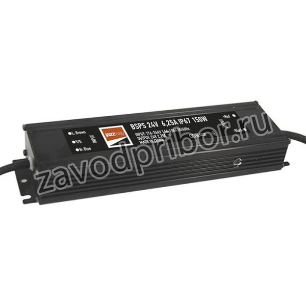 Блок питания для светодиодной ленты 150Вт 6.25А 24В IP67 BSPS влагозащ. метал. JazzWay 5024212