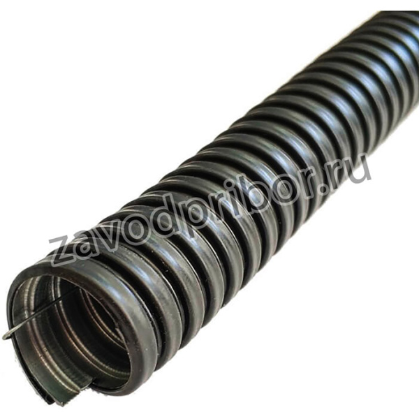 Металлорукав в ПВХ изоляции МРПИ НГ 38 (20 м/уп.) черный с протяжкой | zeta44409 | ГОФРОМАТИК